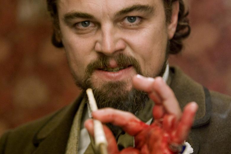 Leonardo DiCaprio com a mão cortada na filmagem de Django Livre